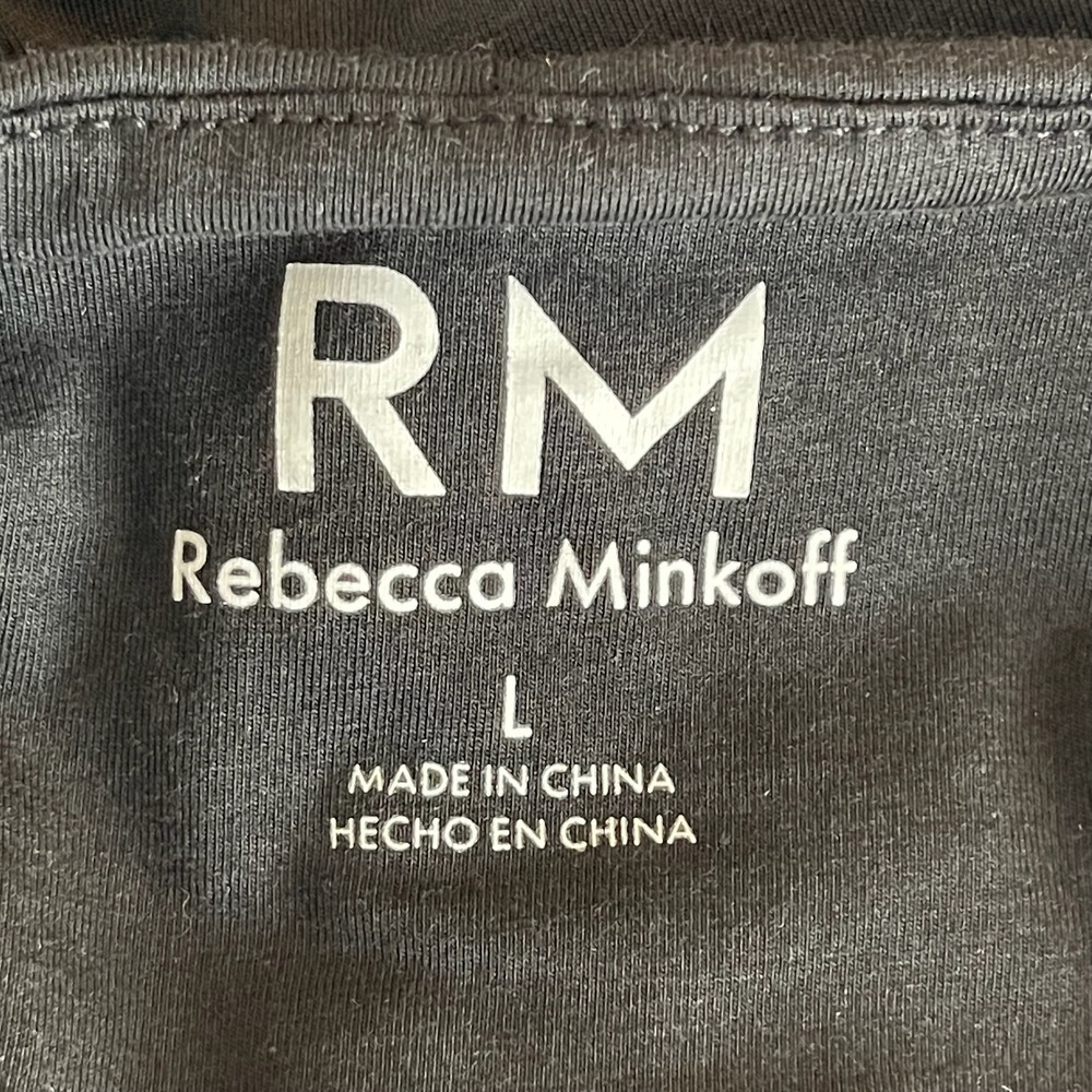 Rebecca Minkoff Women's Black Ruched Side Mock Neck Sleeveless‎ Top Size Large - Picture 4 of 6